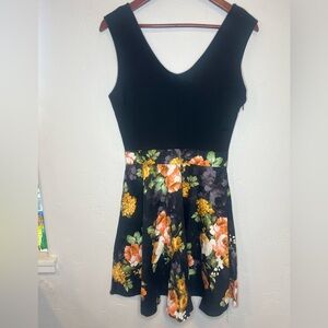 Miusol Black‎ Floral Backless Dress Women’s Medium